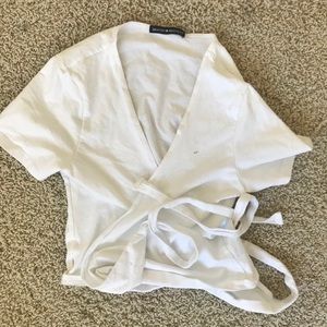 A white wrap top